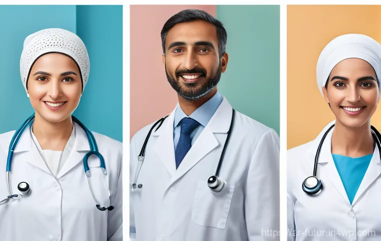 바이오테크와 전자 헬스 시스템의 통합 - Here are three detailed image prompts in English, designed to be suitable for a 15+ age audience and...