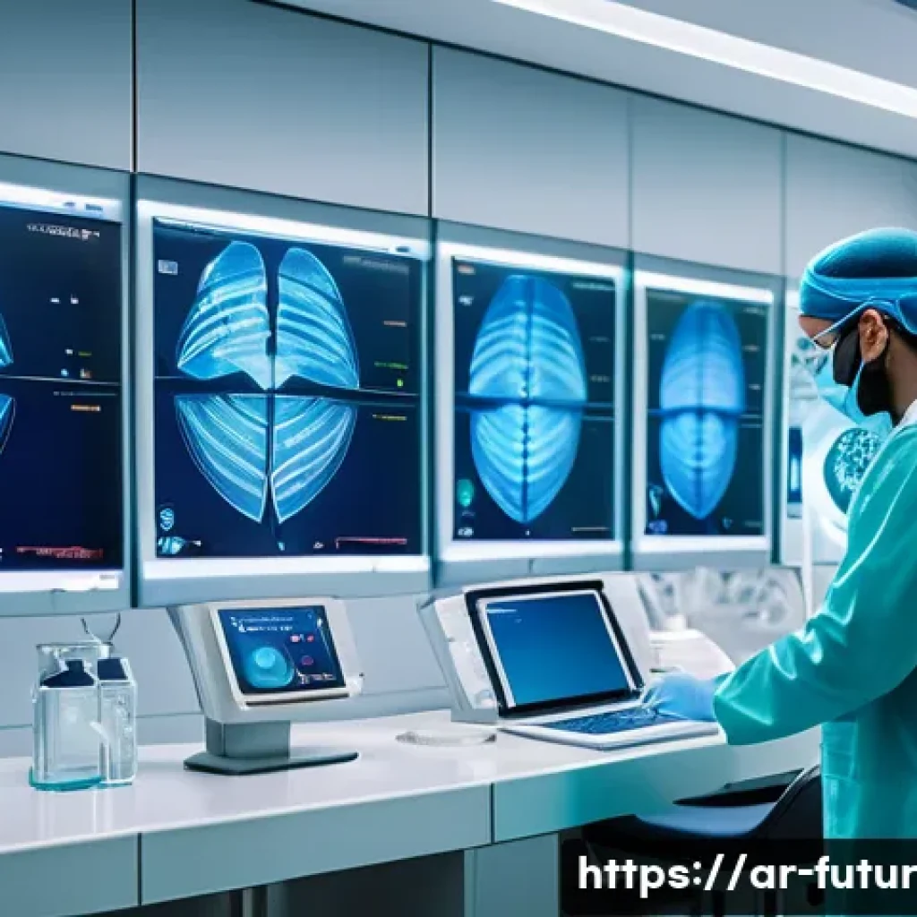 바이오테크와 체외 진단 기술의 발전 - A modern molecular diagnostics laboratory in a Middle Eastern hospital setting, featuring advanced r...