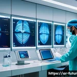 바이오테크와 체외 진단 기술의 발전 - A modern molecular diagnostics laboratory in a Middle Eastern hospital setting, featuring advanced r...