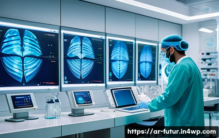 바이오테크와 체외 진단 기술의 발전 - A modern molecular diagnostics laboratory in a Middle Eastern hospital setting, featuring advanced r...