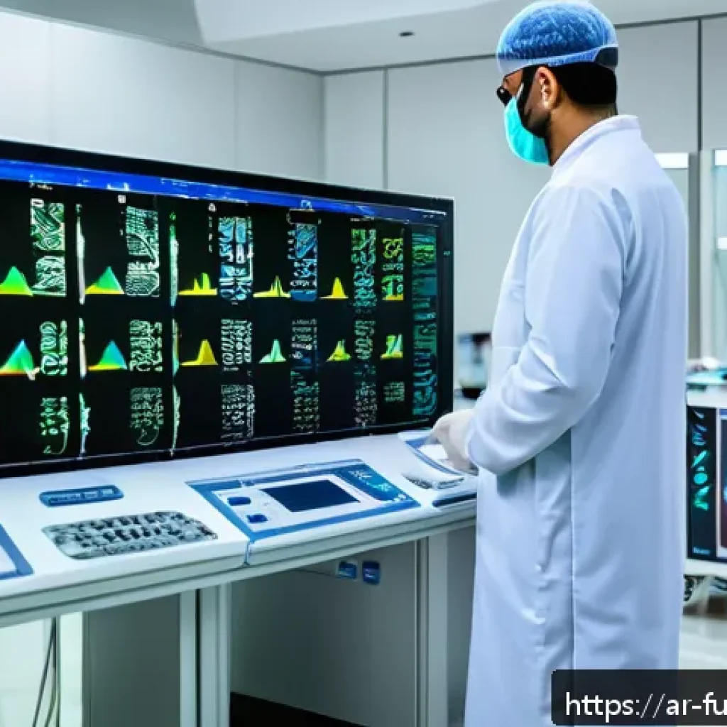바이오테크 혁신이 가져올 새로운 치료법 - A cutting-edge molecular diagnostics laboratory in a modern Middle Eastern hospital, featuring advan...