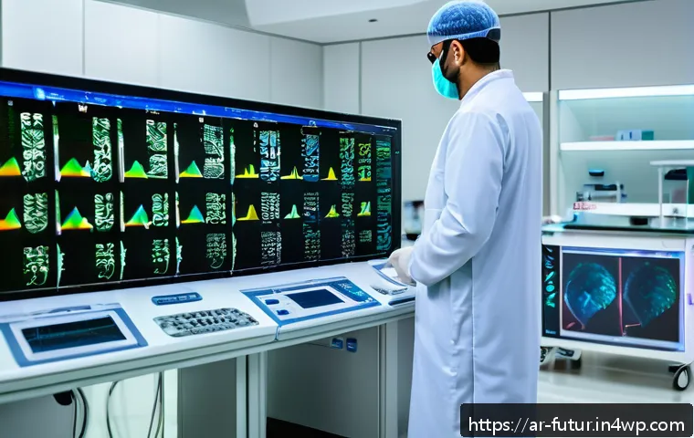 바이오테크 혁신이 가져올 새로운 치료법 - A cutting-edge molecular diagnostics laboratory in a modern Middle Eastern hospital, featuring advan...